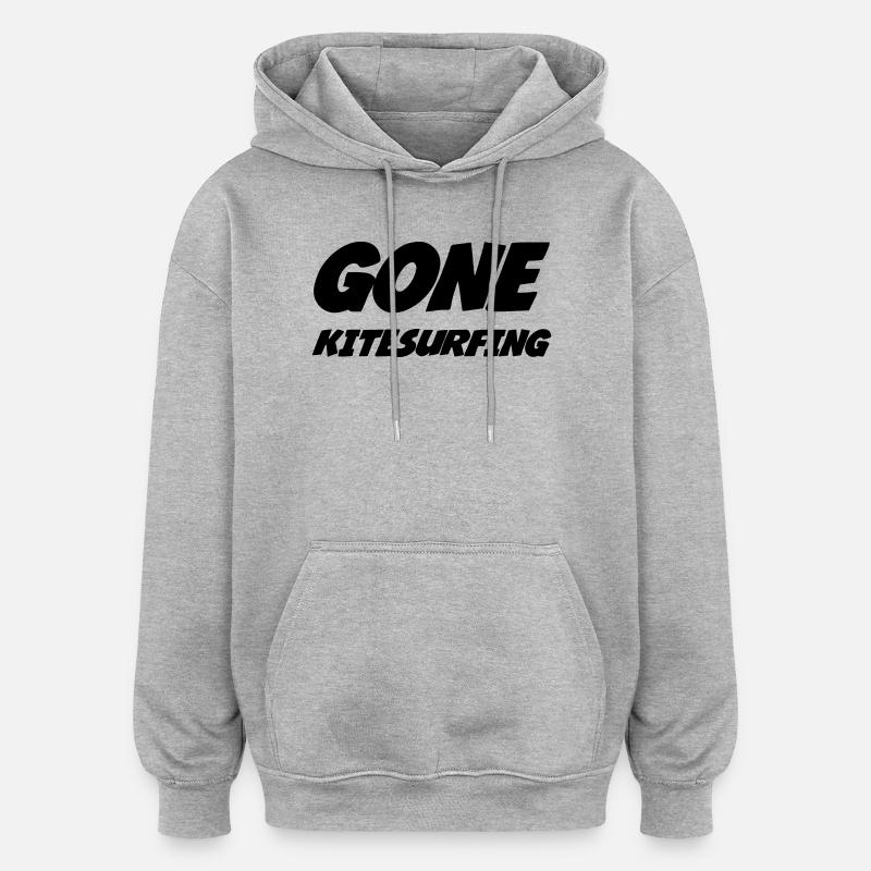 Kiteboarding / Kitesurfing / Kitesurf / - Sweat à capuche oversize unisexe - gris chiné