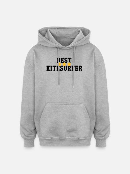 Kiteboarding Kitesurfing Kitesurf Kitesurfer - Oversized Unisex Hoodie - heather grey