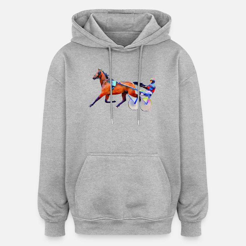 trotteur - Sweat à capuche oversize unisexe - gris chiné