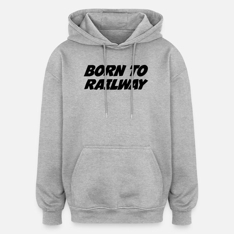 Eisenbahner / Eisenbahnen / Eisenbahn / Bahn - Oversized Unisex Hoodie - Grau meliert