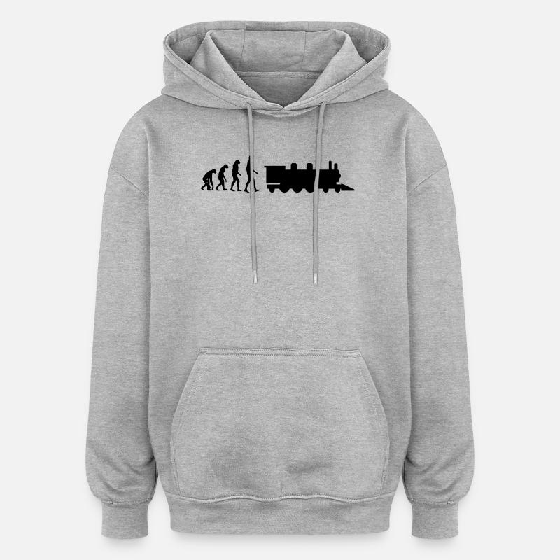 Eisenbahner / Eisenbahnen / Eisenbahn / Bahn - Oversized Unisex Hoodie - Grau meliert