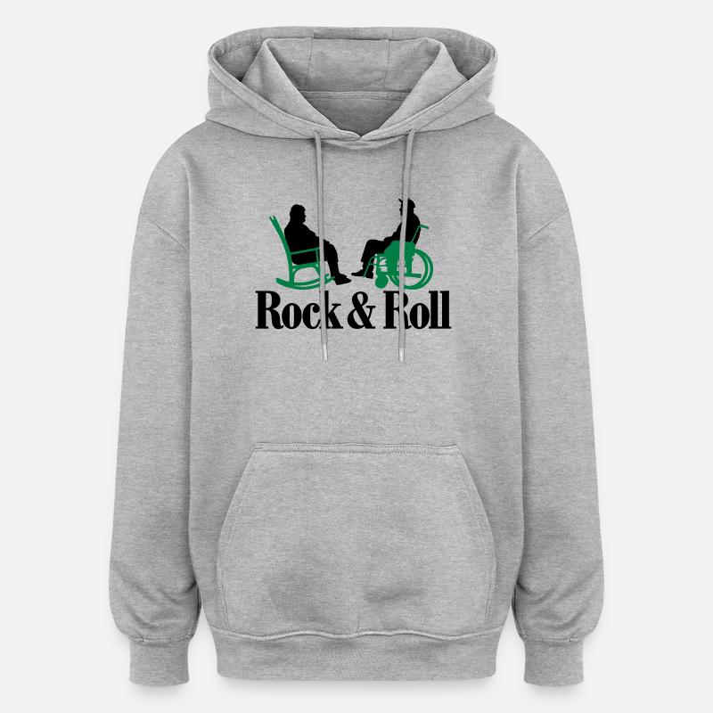 Rock n Roll 2clr New - Sweat à capuche oversize unisexe - gris chiné