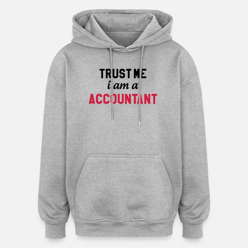 comptable / comptabilité / argent / Finance / Euro - Sweat à capuche oversize unisexe - gris chiné