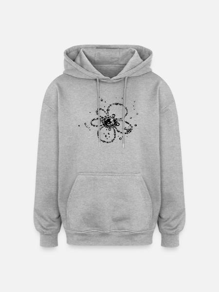 Water splash, Flower of water drops. - Oversized Unisex Hoodie - heather grey