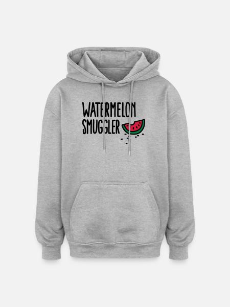 Watermelon smuggler - Oversized Unisex Hoodie - heather grey