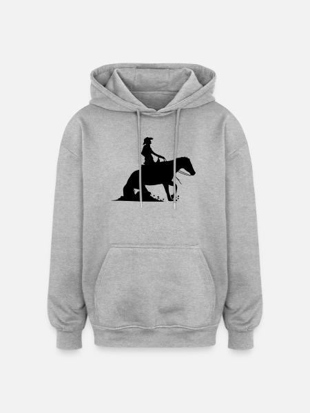 Equestrian Western Riding - Reining - Oversized Unisex Hoodie - heather grey