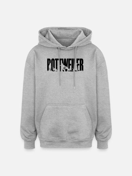 IPO Rottweiler - Oversized Unisex Hoodie - Grau meliert