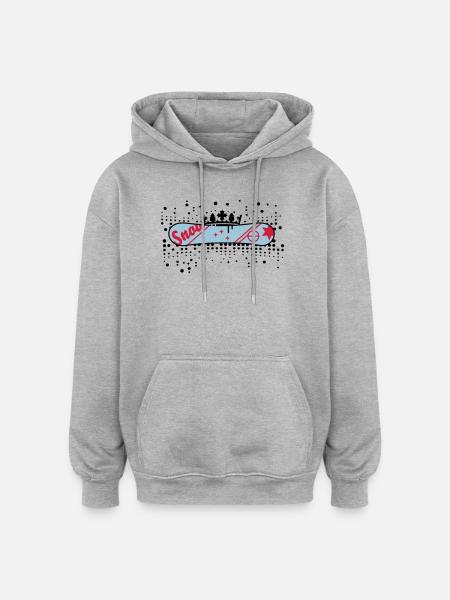 Snowboard with Crown Snowboard King - Oversized Unisex Hoodie - heather grey