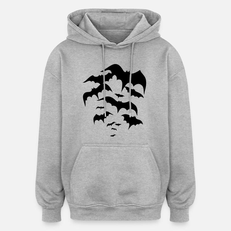 Les chauves-souris, les vampires, Dracula - Sweat à capuche oversize unisexe - gris chiné
