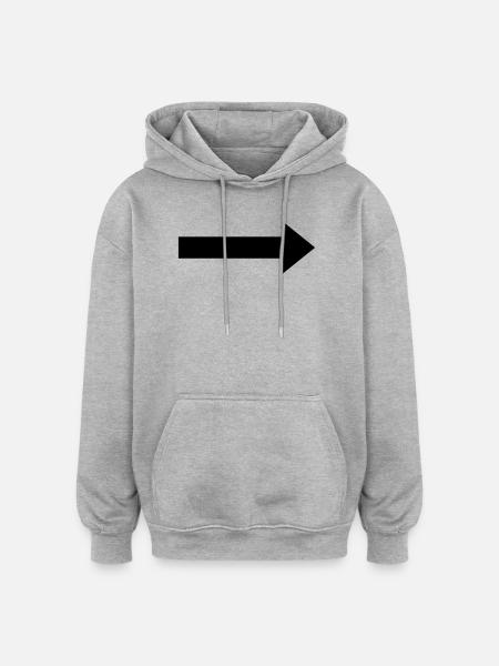 Pfeil nach rechts - Oversized Unisex Hoodie - Grau meliert