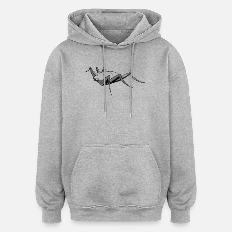 Insect bug bug drawing sketch construction - Oversized Unisex Hoodie - heather grey