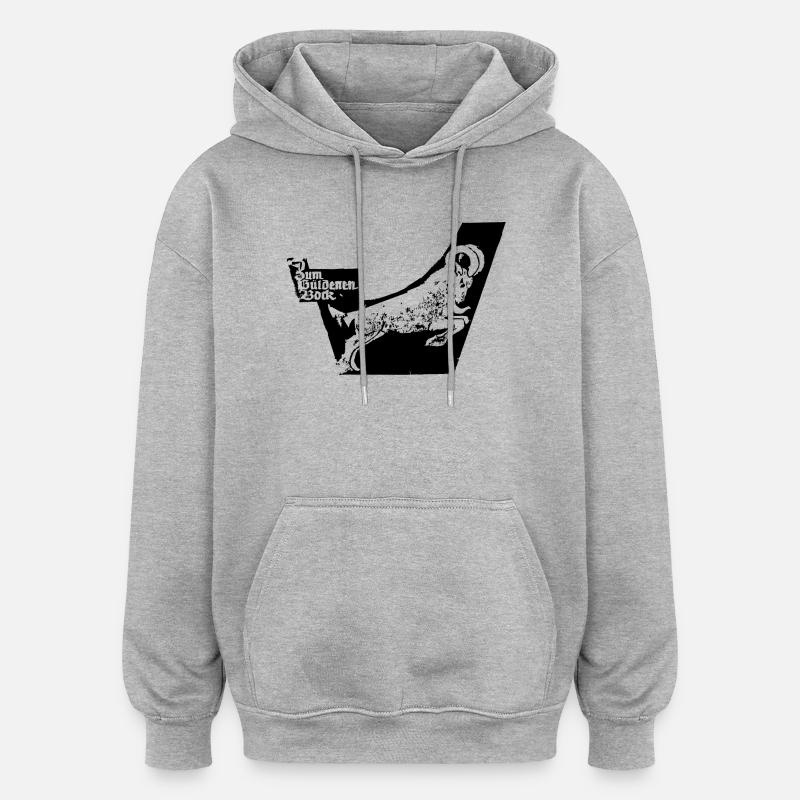 Gueldenerbock, tradition, restaurant, Chemnitz - Sweat à capuche oversize unisexe - gris chiné