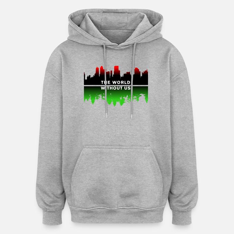 La planète terre - Sweat à capuche oversize unisexe - gris chiné