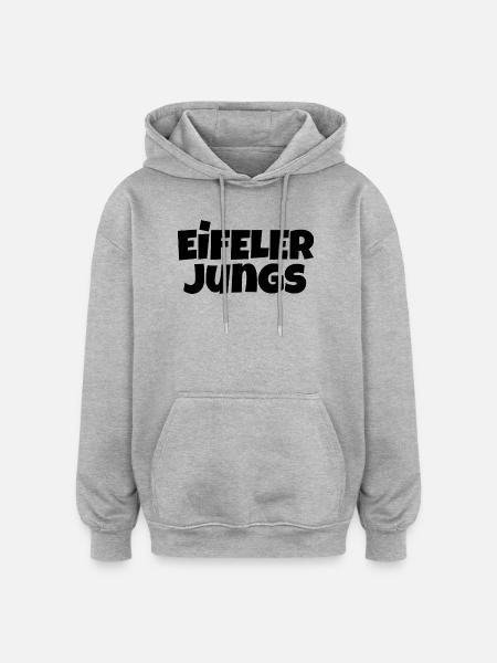 Eifel gutter (svarte) menn fra Eifel - Oversized unisex-hettegenser - gråmelert
