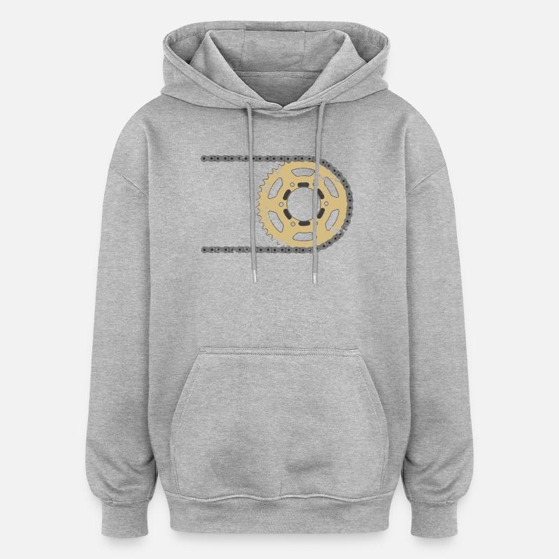 Ritzel Kette Verbund Risse - Oversized Unisex Hoodie - Grau meliert
