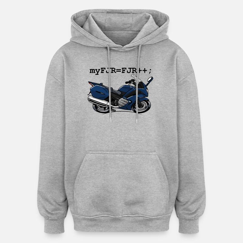 couleur myFJR - Sweat à capuche oversize unisexe - gris chiné