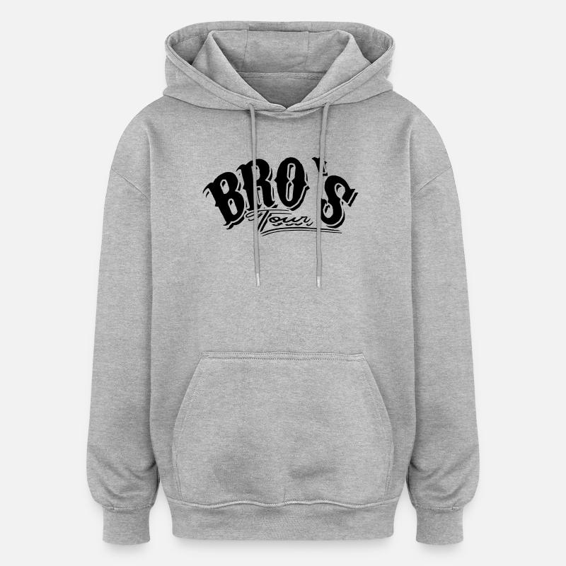 bro chemise bros chemise - Sweat à capuche oversize unisexe - gris chiné