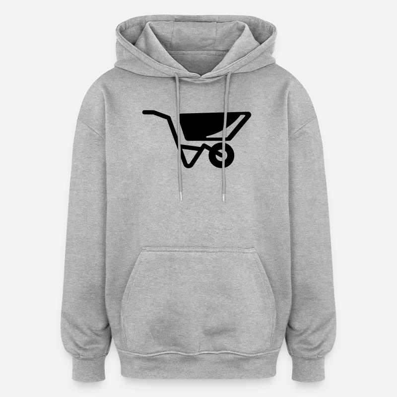 brouette - Sweat à capuche oversize unisexe - gris chiné