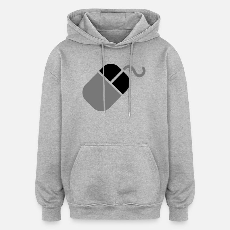 Mouse PC computer - Oversized Unisex Hoodie - heather grey