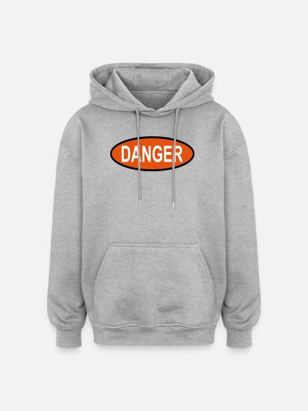 danger - Sweat à capuche oversize unisexe - gris chiné