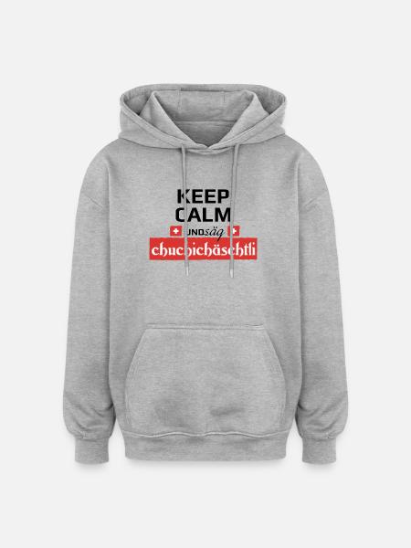 Säg Chuchichästli - Oversized Unisex Hoodie - Grau meliert