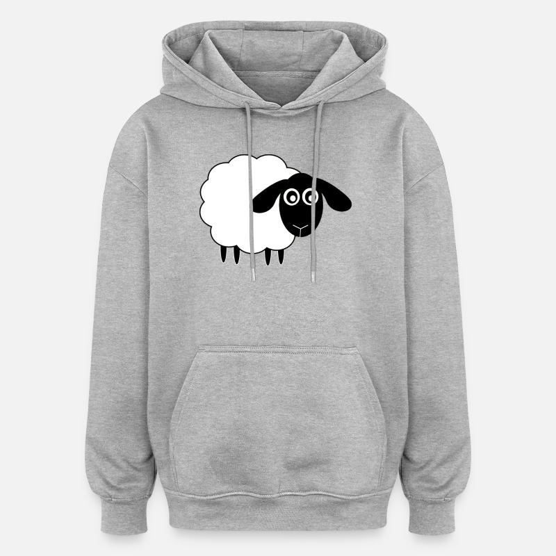 Mouton - Sweat à capuche oversize unisexe - gris chiné