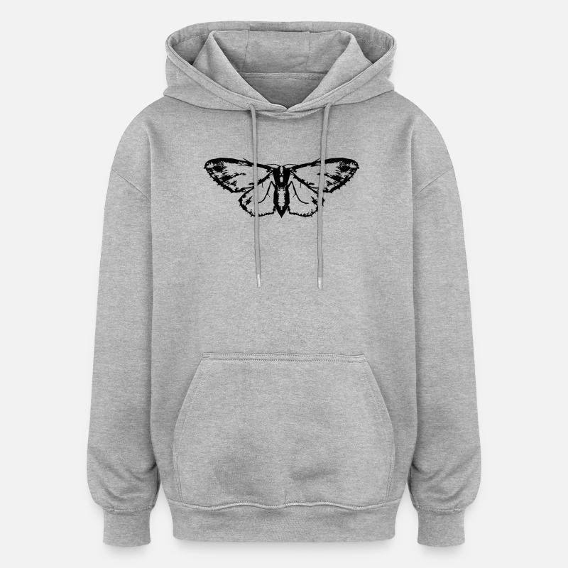 Falena / Farfalla / Falena - Felpa con cappuccio unisex oversize - grigio melange
