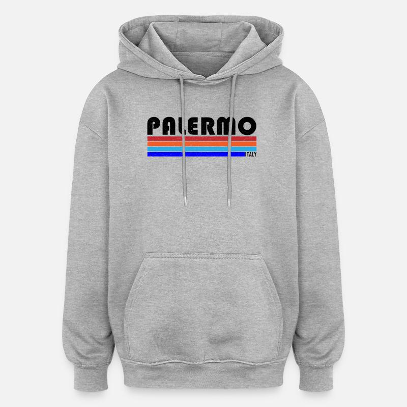 Palerme - Sweat à capuche oversize unisexe - gris chiné
