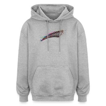 coloré voiture pneu bande de roulement frein piste graffiti - Sweat à capuche oversize unisexe - gris chiné - Devant - Noah (186cm)