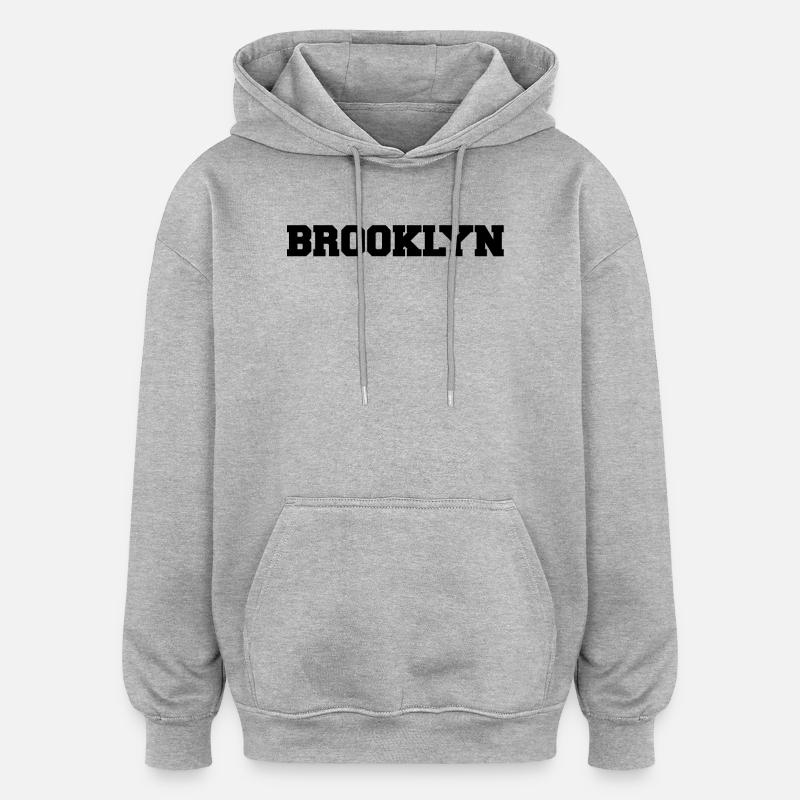 Brooklyn – Style de rue urbain - Sweat à capuche oversize unisexe - gris chiné