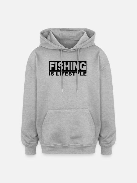 Fishing is lifestyle - Oversized Unisex Hoodie - heather grey