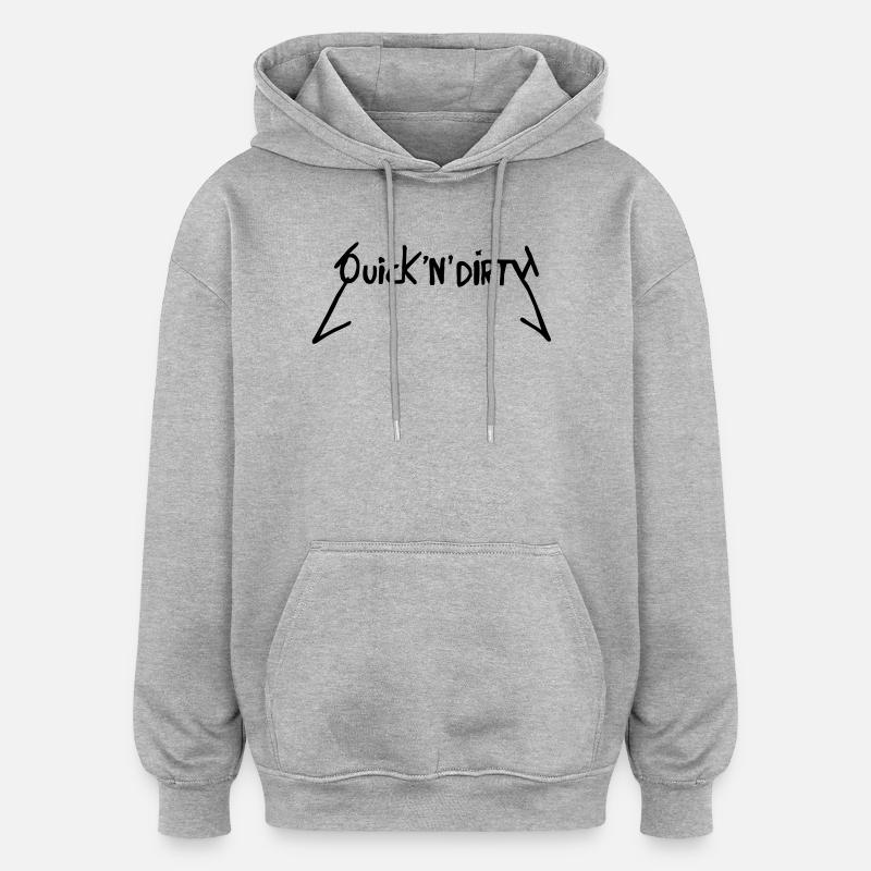 Rapide et sale - Sweat à capuche oversize unisexe - gris chiné