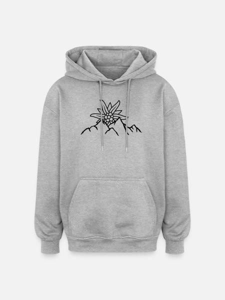 Logo sun mountain flower - Oversized Unisex Hoodie - heather grey