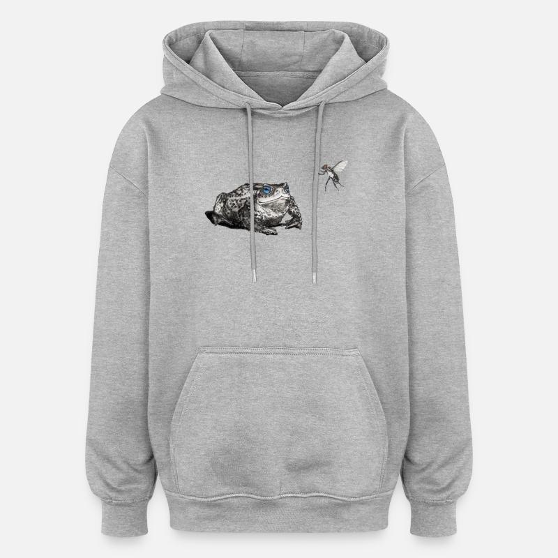 Crapaud et voler - Sweat à capuche oversize unisexe - gris chiné