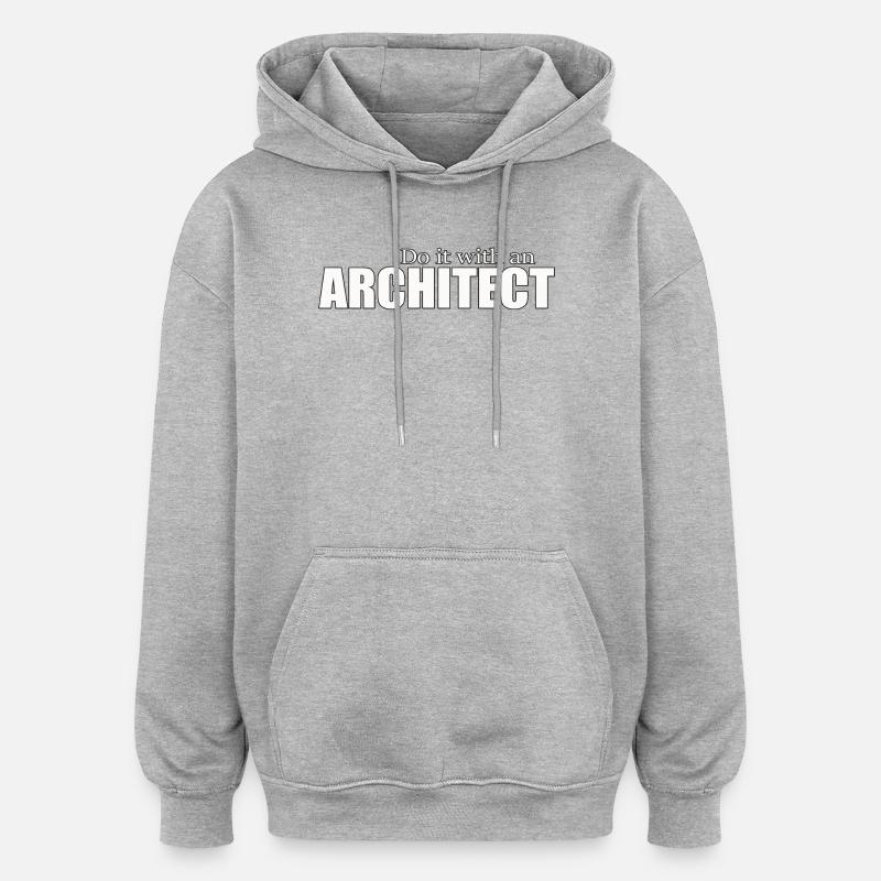 ARCHITECTE - Sweat à capuche oversize unisexe - gris chiné