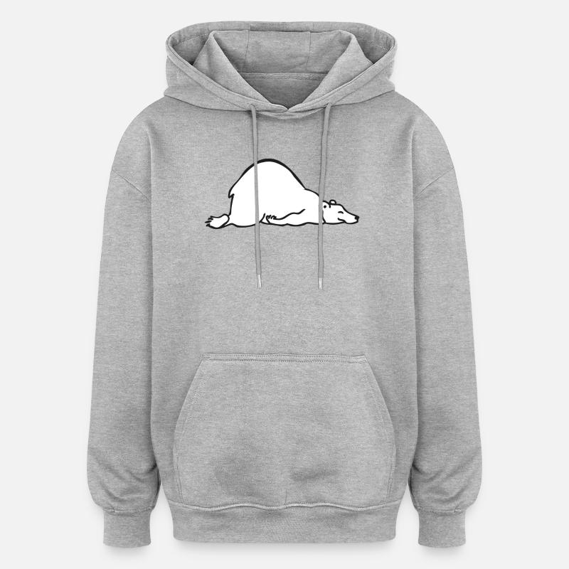 Sleeping bear | Schlafender Bär - Oversized Unisex Hoodie - Grau meliert