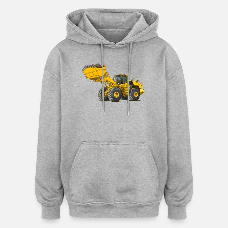 Wheel loader, construction machine - Oversized Unisex Hoodie - heather grey