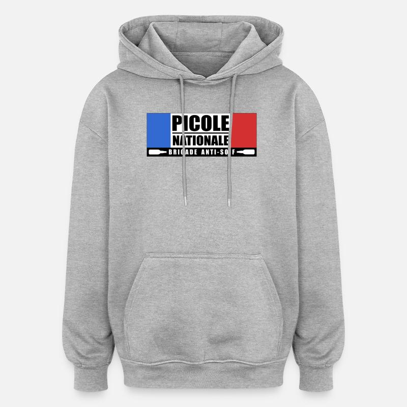 Picole nationale - Sweat à capuche oversize unisexe - gris chiné