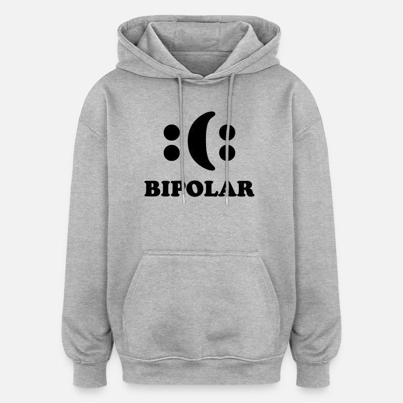Bipolar - Sweat à capuche oversize unisexe - gris chiné