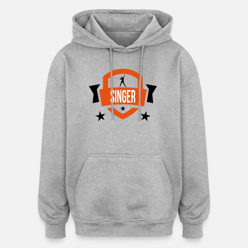 Sänger - Sing 🎤 - Oversized Unisex Hoodie - Grau meliert