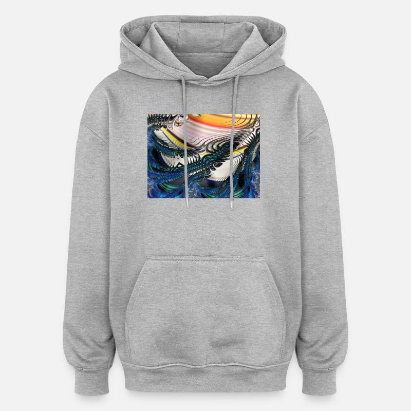 image - Sweat à capuche oversize unisexe - gris chiné