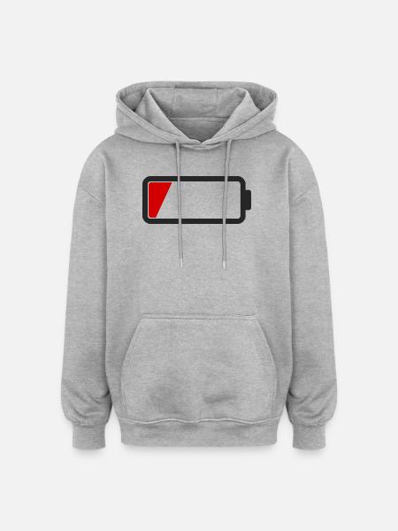 battery empty - Oversized Unisex Hoodie - heather grey