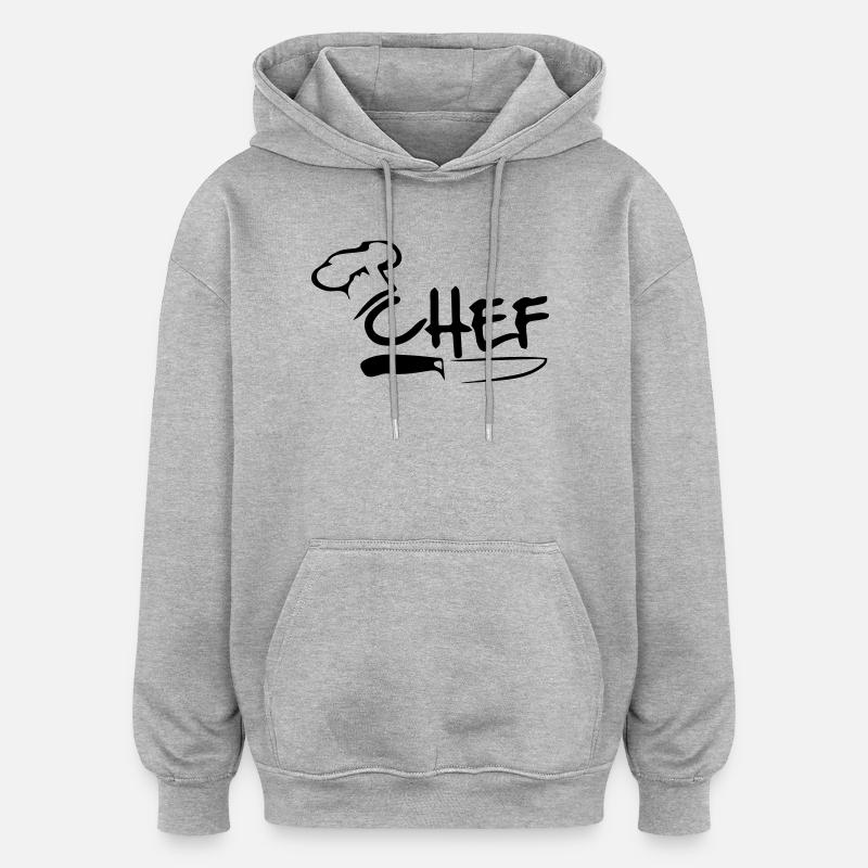 Chefkoch - Oversized Unisex Hoodie - Grau meliert