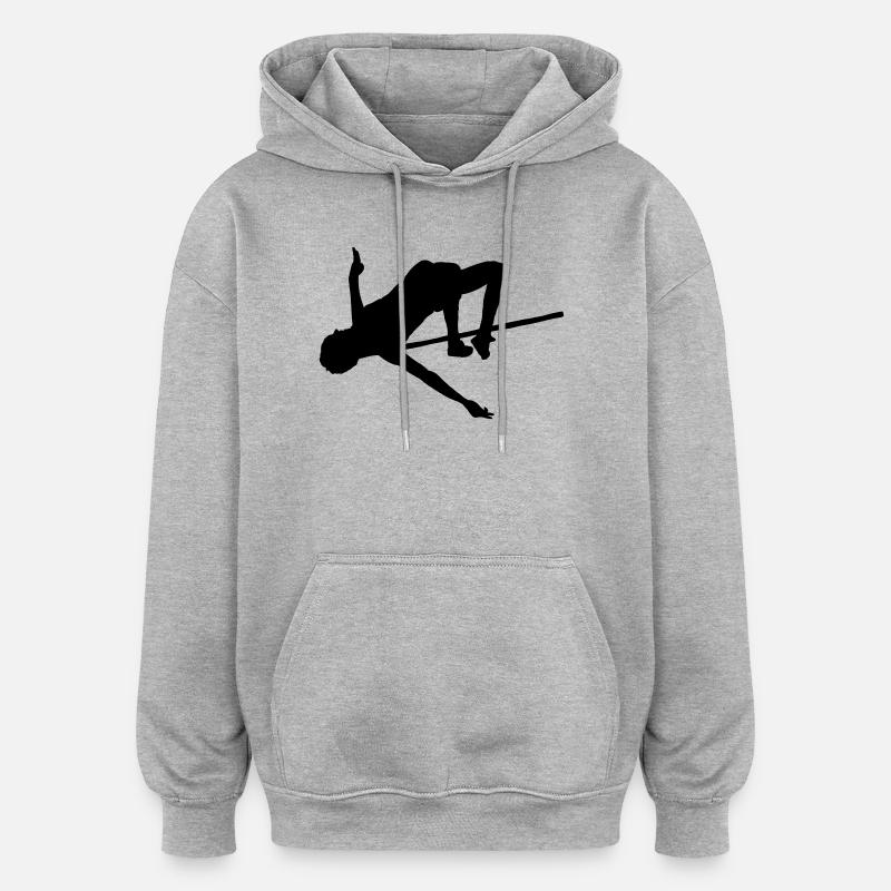 Hochspringer - Oversized Unisex Hoodie - Grau meliert