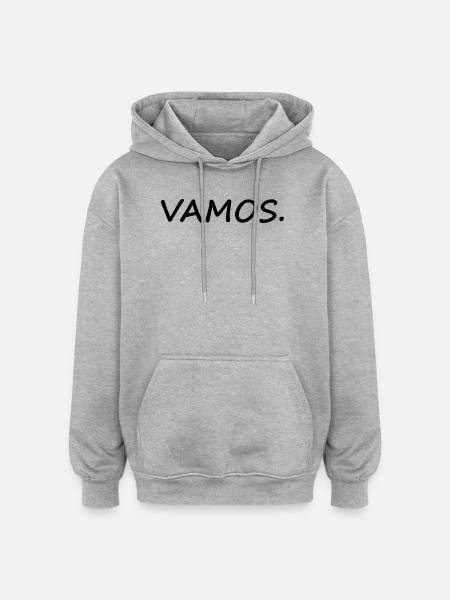 Vamos - Sweat à capuche oversize unisexe - gris chiné