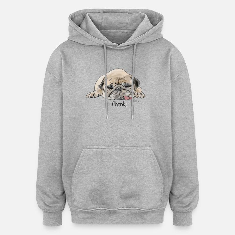 Chonk - Sweat à capuche oversize unisexe - gris chiné