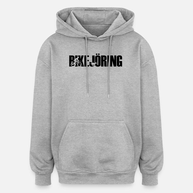 Bikejoring - Sweat à capuche oversize unisexe - gris chiné