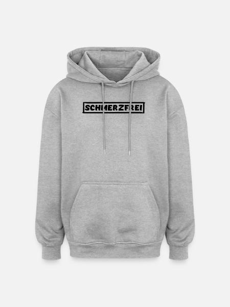 SCHMERZFREI - Oversized Unisex Hoodie - Grau meliert