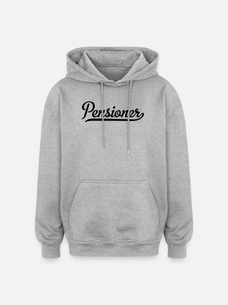 pensioner - Oversized Unisex Hoodie - Grau meliert