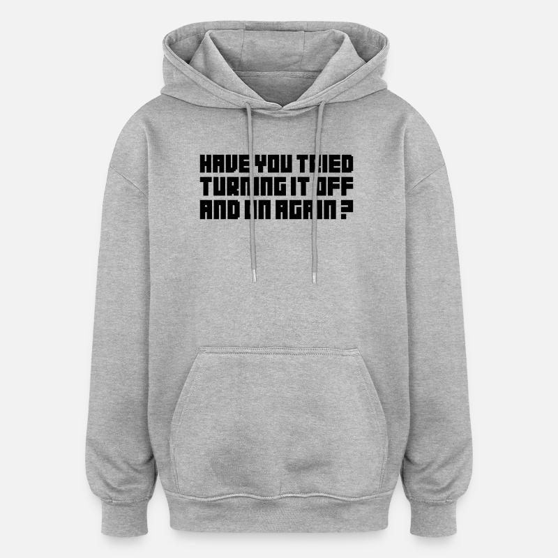 L’éteindre – Nerdiges Computer Statemen - Sweat à capuche oversize unisexe - gris chiné